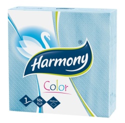 Ubrousky papírové barevné Harmony Color -  33 cm x 33 cm / modrá / 50 ks