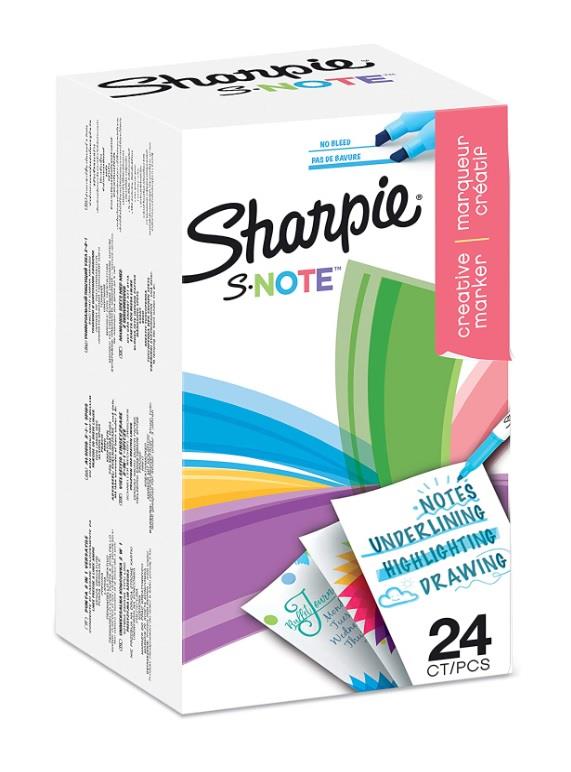 Zvýrazňovač Sharpie S-Note - sada 24 barev