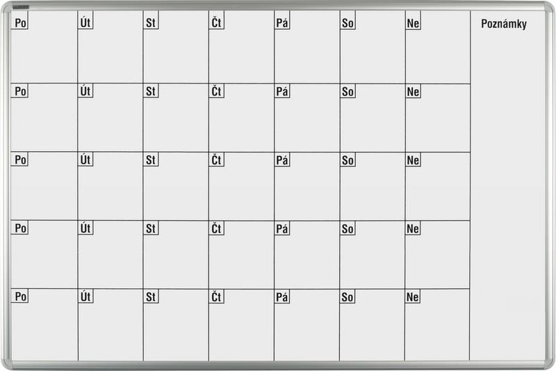 Lakovaná měsíční plánovací tabule ekoTAB 100x70